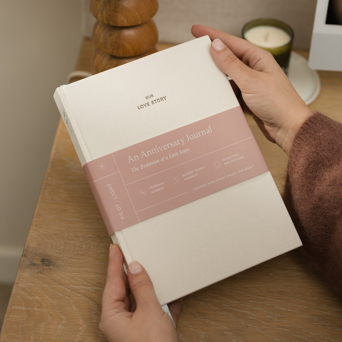 Pilot Light journal displayed in a thoughtfully styled setting